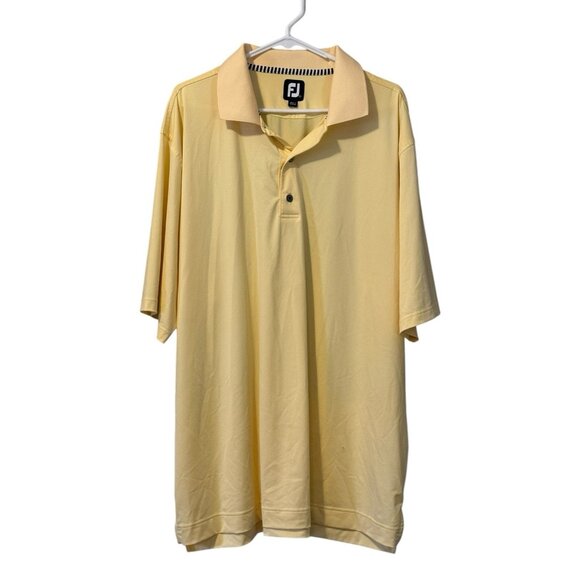 FootJoy Polo Shirt 2XL XXL Yellow Athletic Performance Outdoor Golfer Preppy Men - Picture 1 of 13